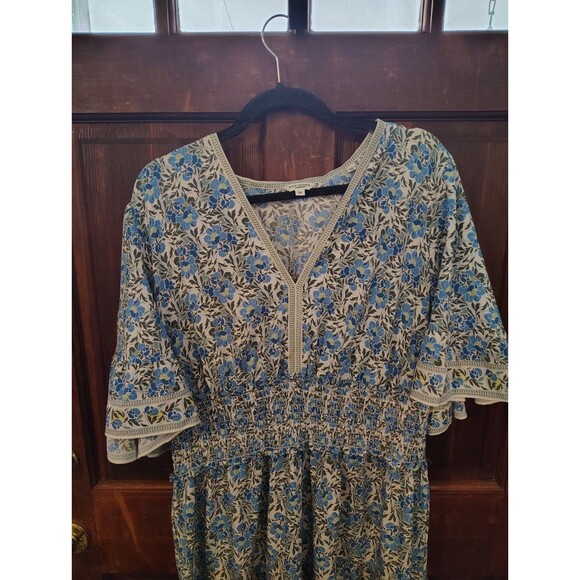 Max Studio Blue and White Floral Midi Dress - Picture 2 of 9